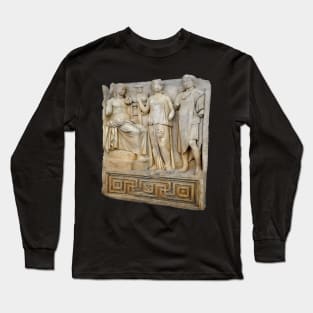 Major Greek God With Priestess On Oracular Shrine Cut Out Long Sleeve T-Shirt